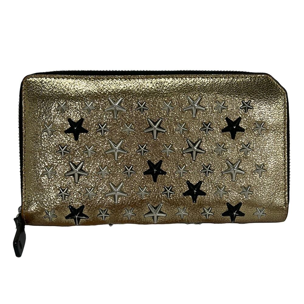 Jimmy Choo Pippa Long Wallet Gold Black Silver